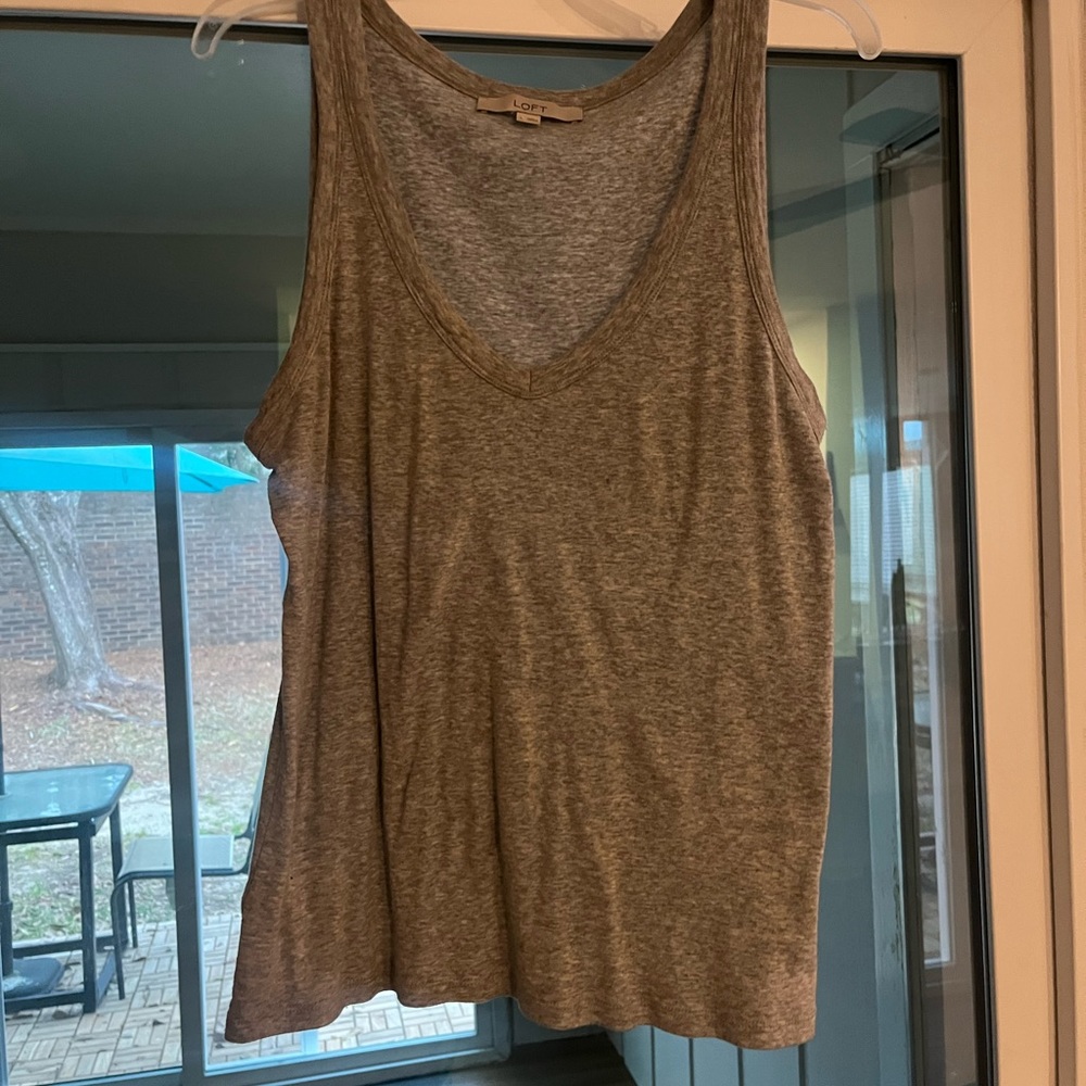 EUC. LOFT Gray V-Neck Tank